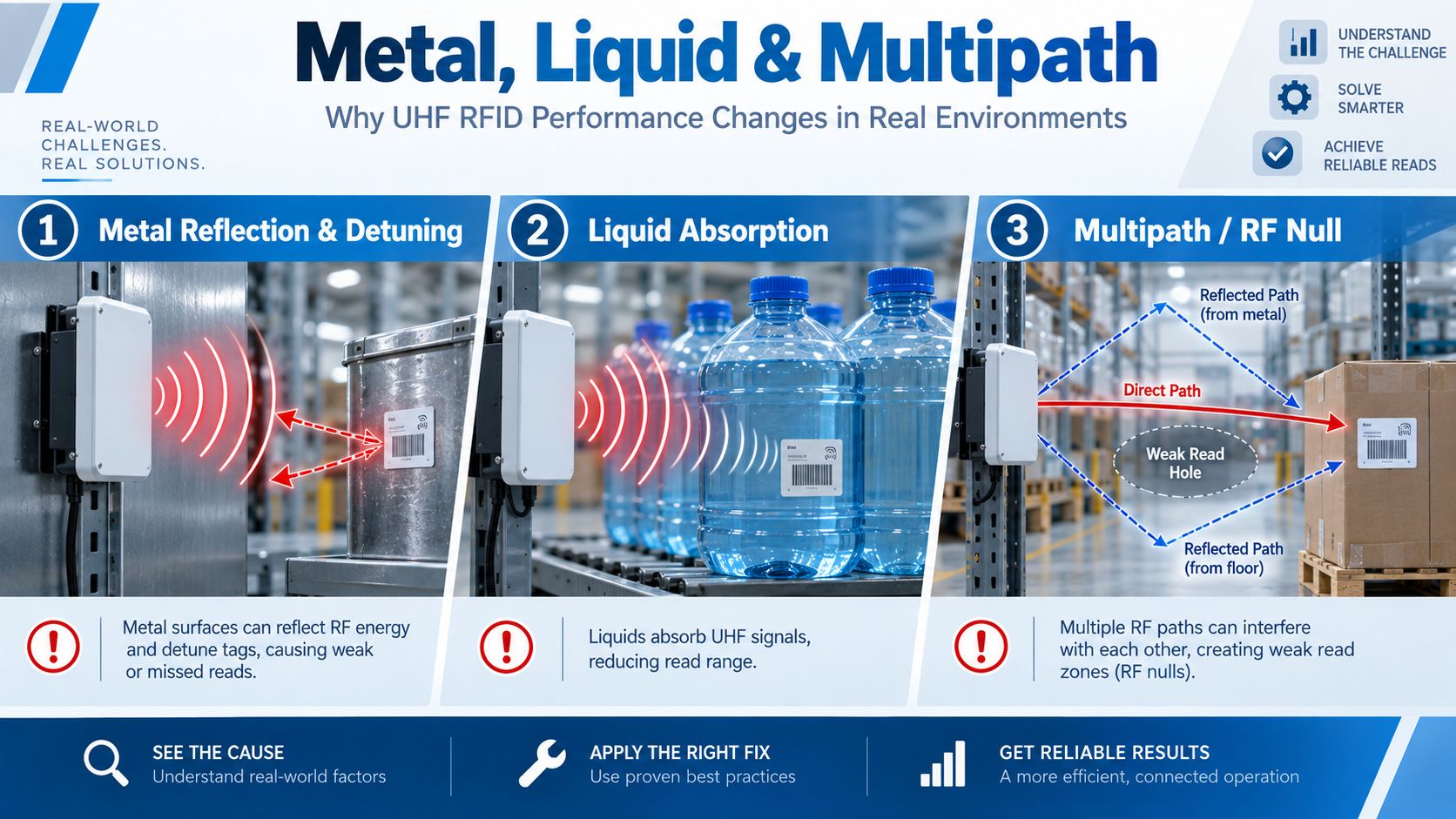 Metal, Liquid and Multipath RFID Problems