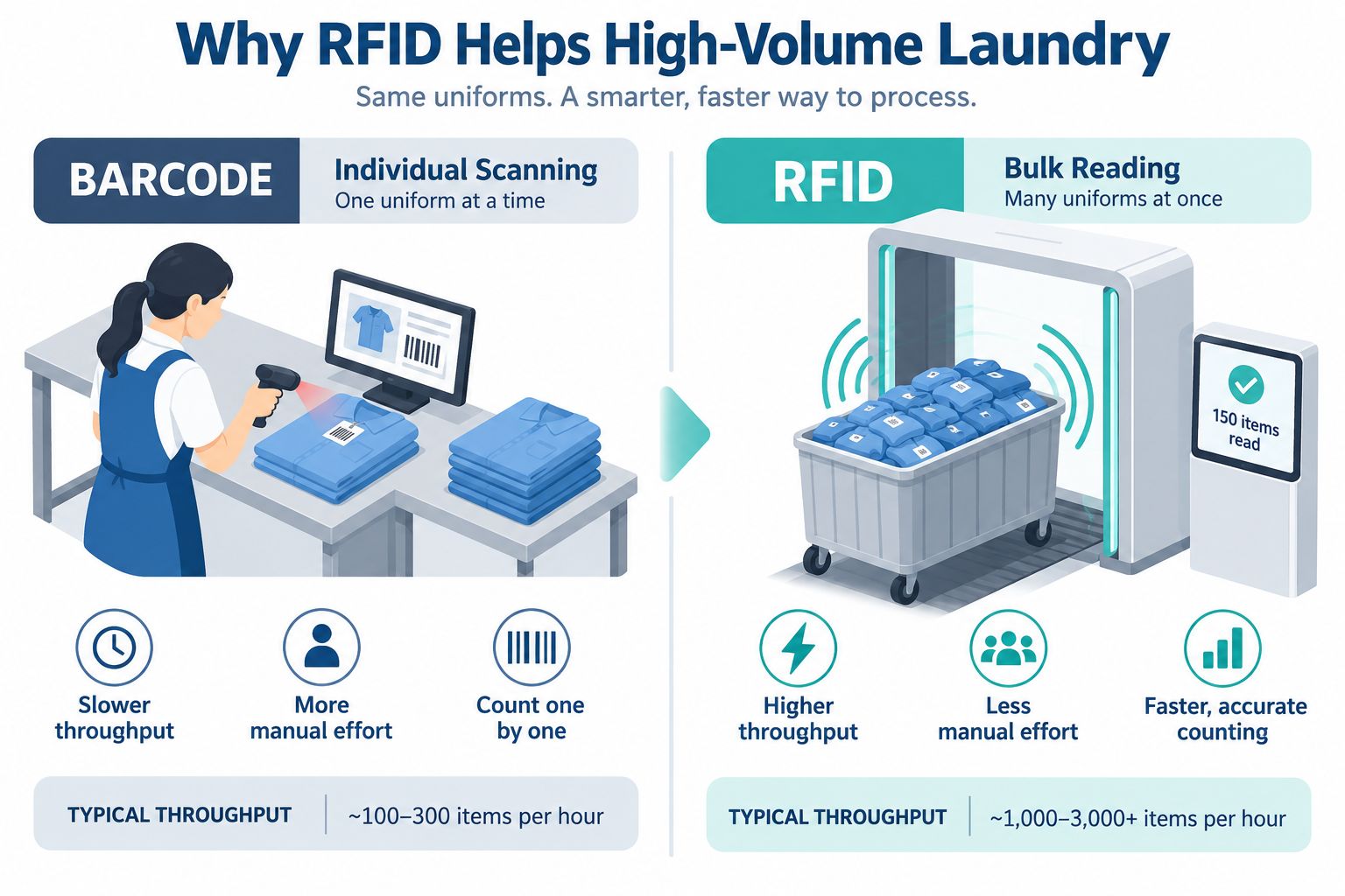 RFID Uniform Laundry Bulk Reading