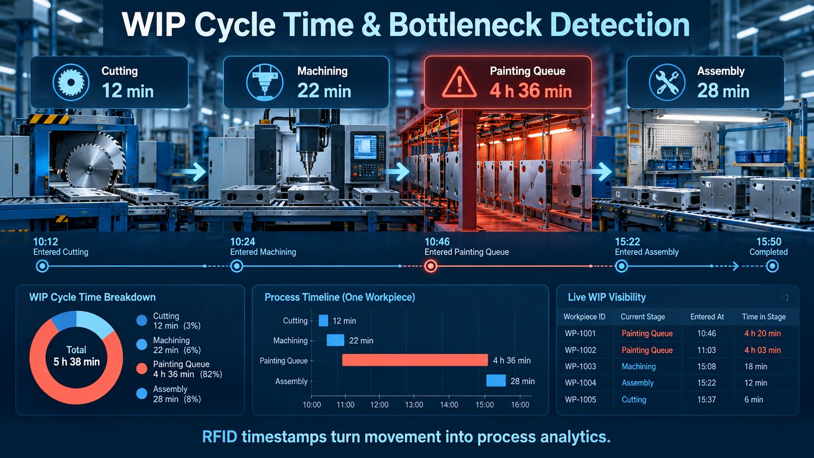 RFID WIP Cycle Time and Bottleneck Detection