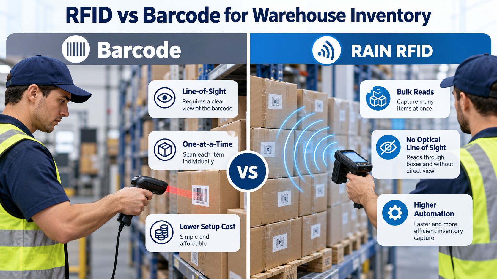 RFID vs Barcode for Warehouse Inventory