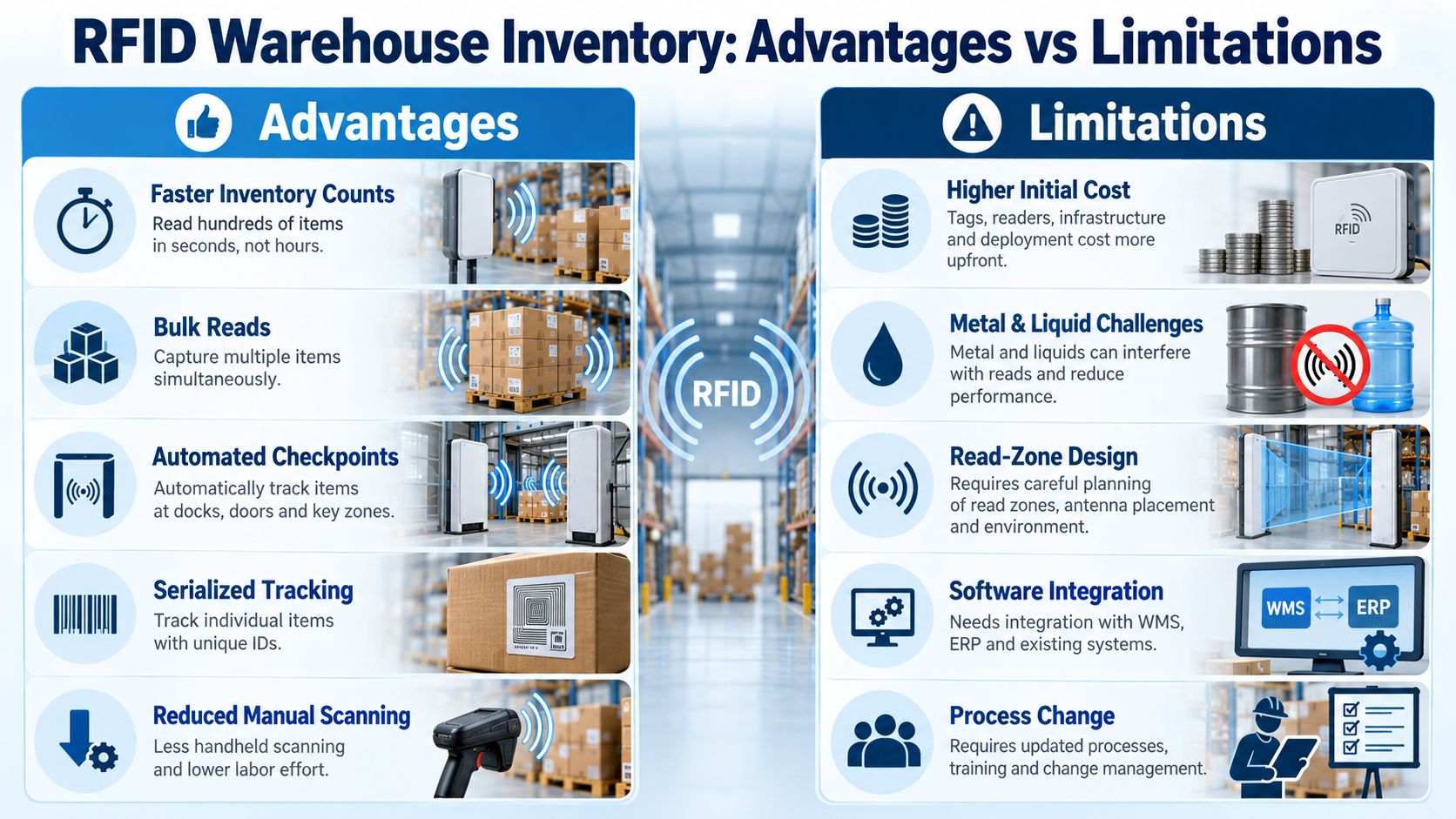 RFID Warehouse Inventory Advantages vs Limitations