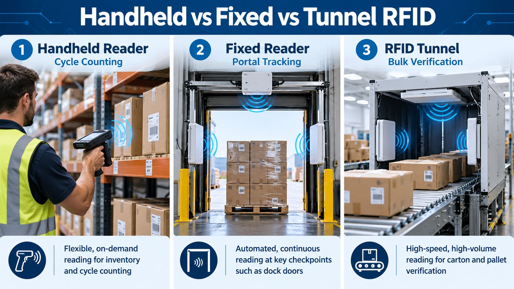 Handheld vs Fixed vs Tunnel RFID